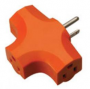 Coleman Cable 9906 3-Way Adapter - Orange Solid Mo