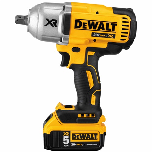 DeWalt 20v MAX* XR High Torque 1/2" Impact Wrench w. Detent Pin Anvil Kit (5.0Ah)