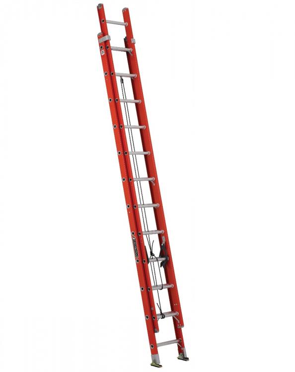 Louisville Ladder FE3224 24' Fiberglass Two Section Extension Ladder
